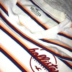 Hollister striped long sleeve cropped shirt
